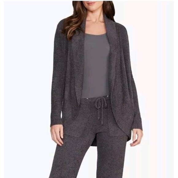 Barefoot Dreams Circle Cardi XS/S Cozychic Lite Lounge Graphite Pocket New Blue - Picture 1 of 12